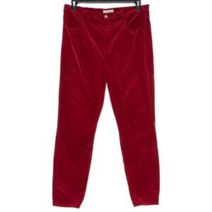 Loft Pants Corduroy Skinny Cottage Dark Academia Retro Preppy Fall Red 14/32